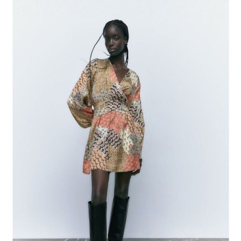 ZARA PRINTED DRESS MULTICOLORED - Picture 6 of 7